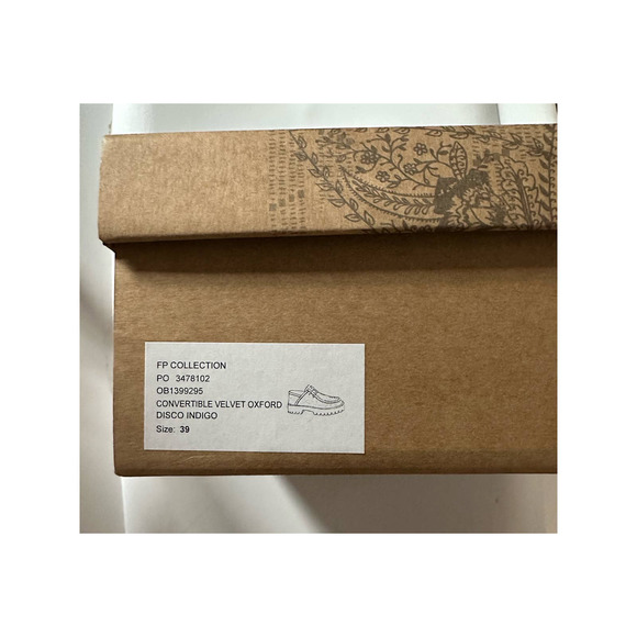 New FREE PEOPLE Convertible Velvet Loafer Oxford Disco Indigo Sz 39 - Picture 3 of 4